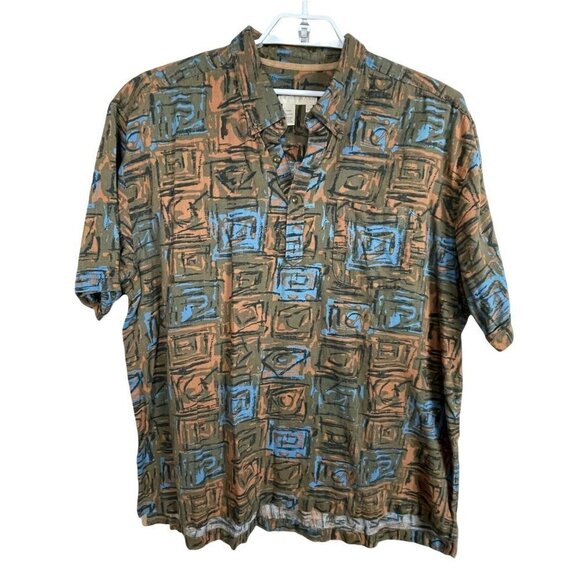 The Territory Ahead Tribal Men's size XXL Button Popover‎ Short Sleeve Shirt - Picture 1 of 4